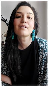 Image 11 of Orecchini pendenti floreali in pelle WHEAT PENDANTS - OltreMare