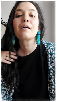 Image 13 of Orecchini pendenti floreali in pelle WHEAT PENDANTS - OltreMare