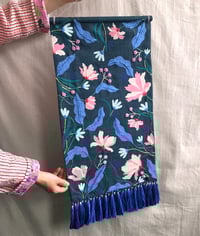 Image 2 of Navy Floral Embroidered Wall Hanging