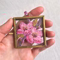 Image 1 of Framed Embroidered Spring Blossom Keepsake
