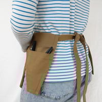 Image 8 of NEW! Gardeners Tool Belt Apron - Light Tan Canvas - Gift for Gardeners. No26:2