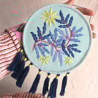 Image 2 of Blue Fern Tassel Hoop 