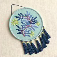 Image 3 of Blue Fern Tassel Hoop 