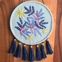 Image 1 of Blue Fern Tassel Hoop 