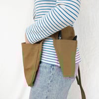 Image 16 of NEW! Gardeners Utility Belt Apron - Gathering Pouch - Red Canvas - Gifts for Gardeners