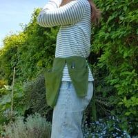 Image 18 of NEW! Gardeners Utility Belt Apron - Gathering Pouch - Red Canvas - Gifts for Gardeners