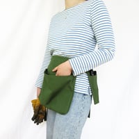 Image 20 of NEW! Gardeners Utility Belt Apron - Gathering Pouch - Red Canvas - Gifts for Gardeners