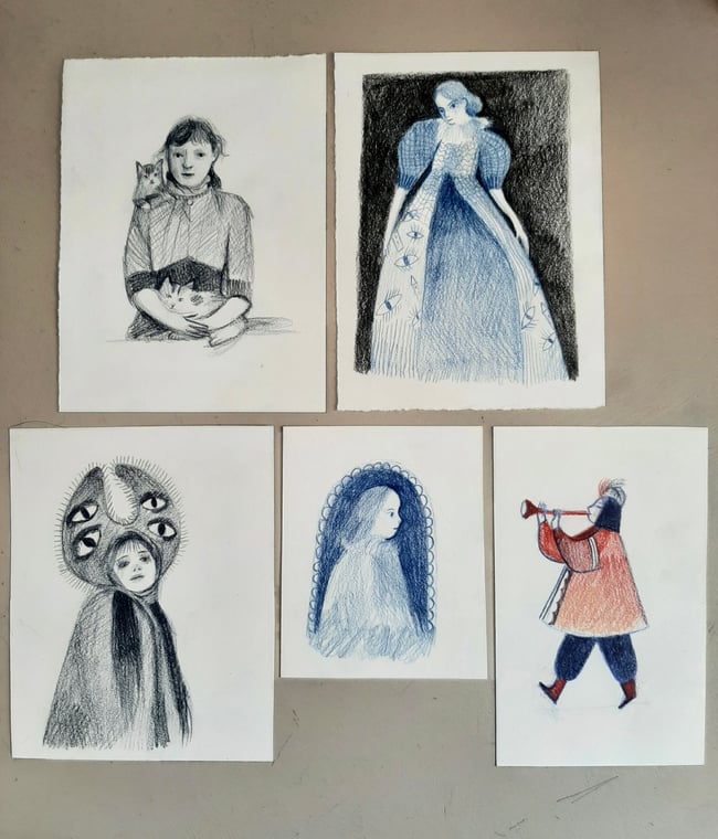 SALE Eye Dress ~ Original drawing