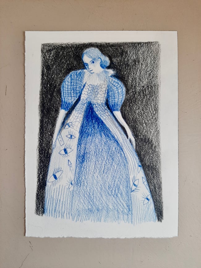 SALE Eye Dress ~ Original drawing