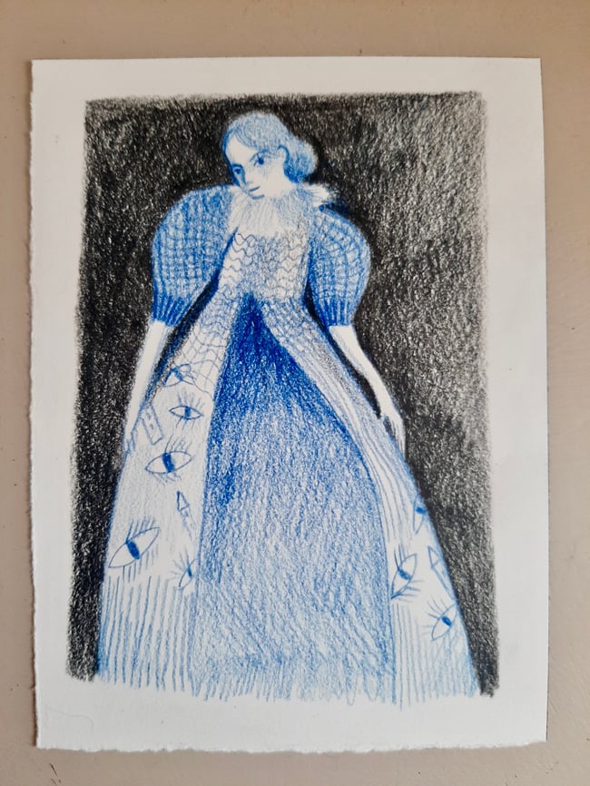 SALE Eye Dress ~ Original drawing