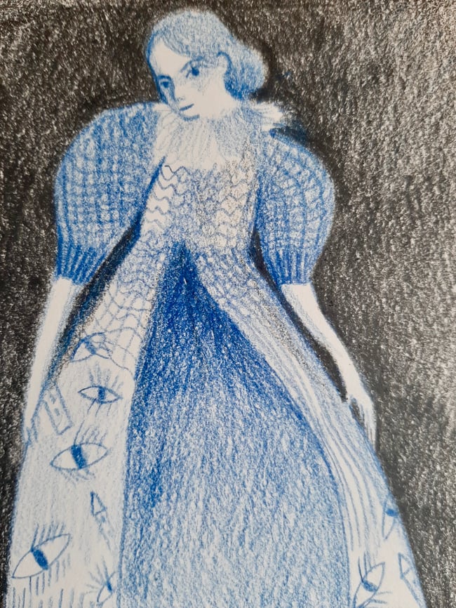 SALE Eye Dress ~ Original drawing