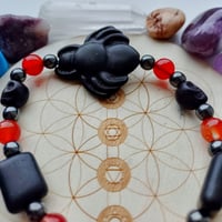 Image 1 of Howlite, Hematite, and Carnelian Spider Bracelet