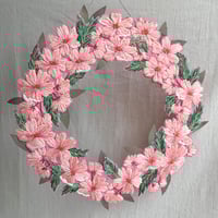 Image 1 of Spring Blossom Embroidered Large Wreath 