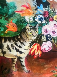 Image 2 of Cat & Tulips