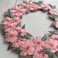 Image 4 of Spring Blossom Embroidered Large Wreath 