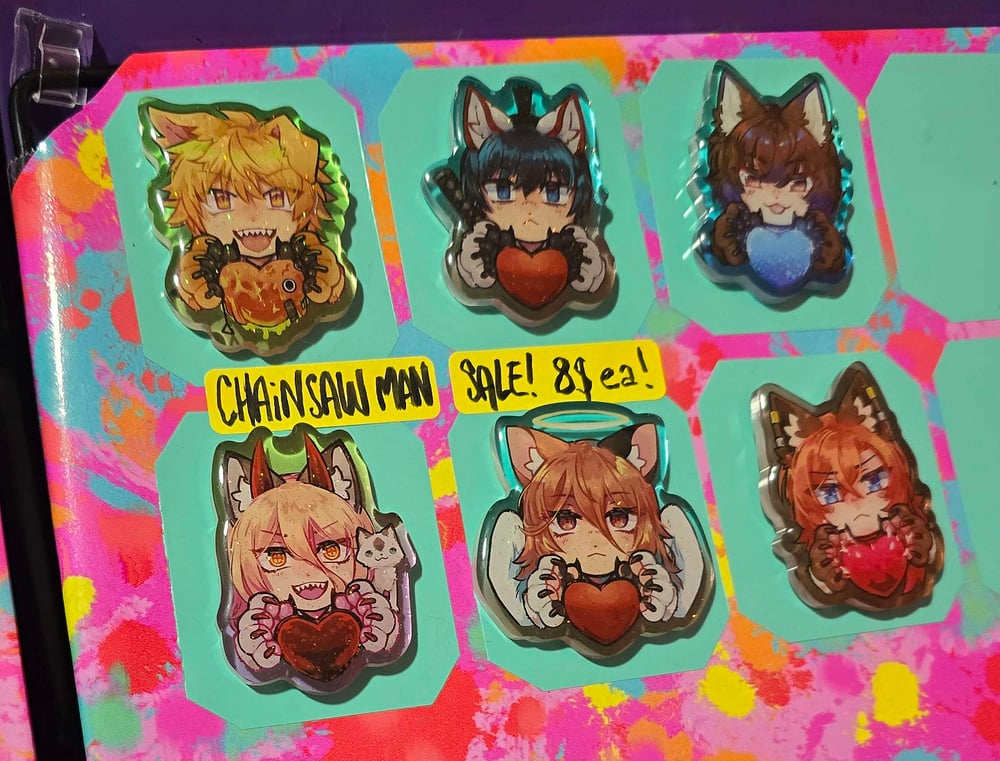 Image of 2in Pin: Denji, Power, Aki, Angel