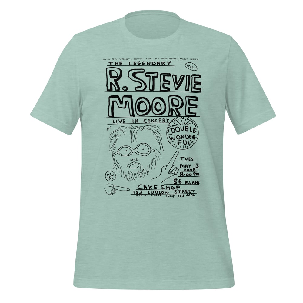 R. Stevie Moore x David Shrigley limited edition CAKE SHOP unisex t-shirt - black print