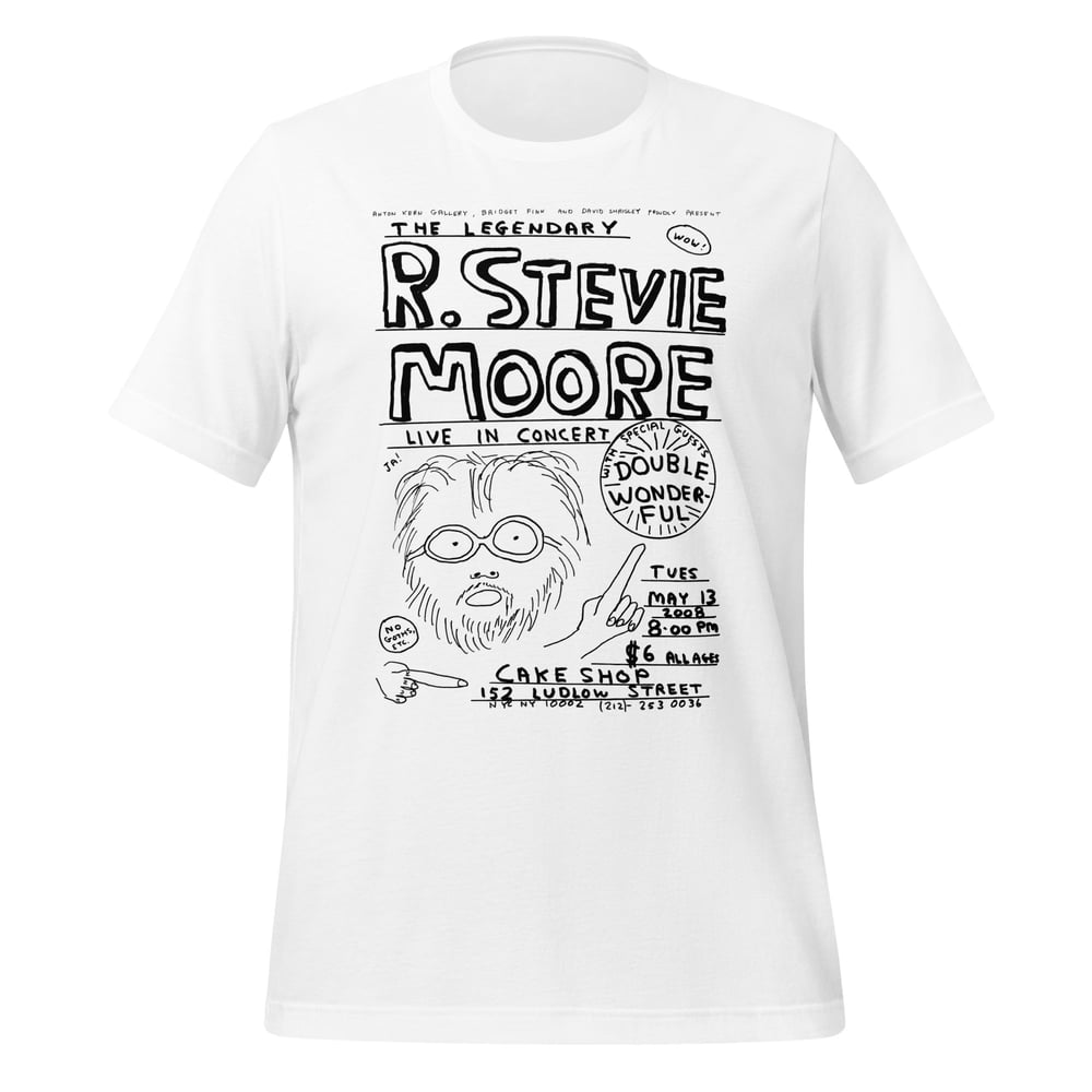 R. Stevie Moore x David Shrigley limited edition CAKE SHOP unisex t-shirt - black print