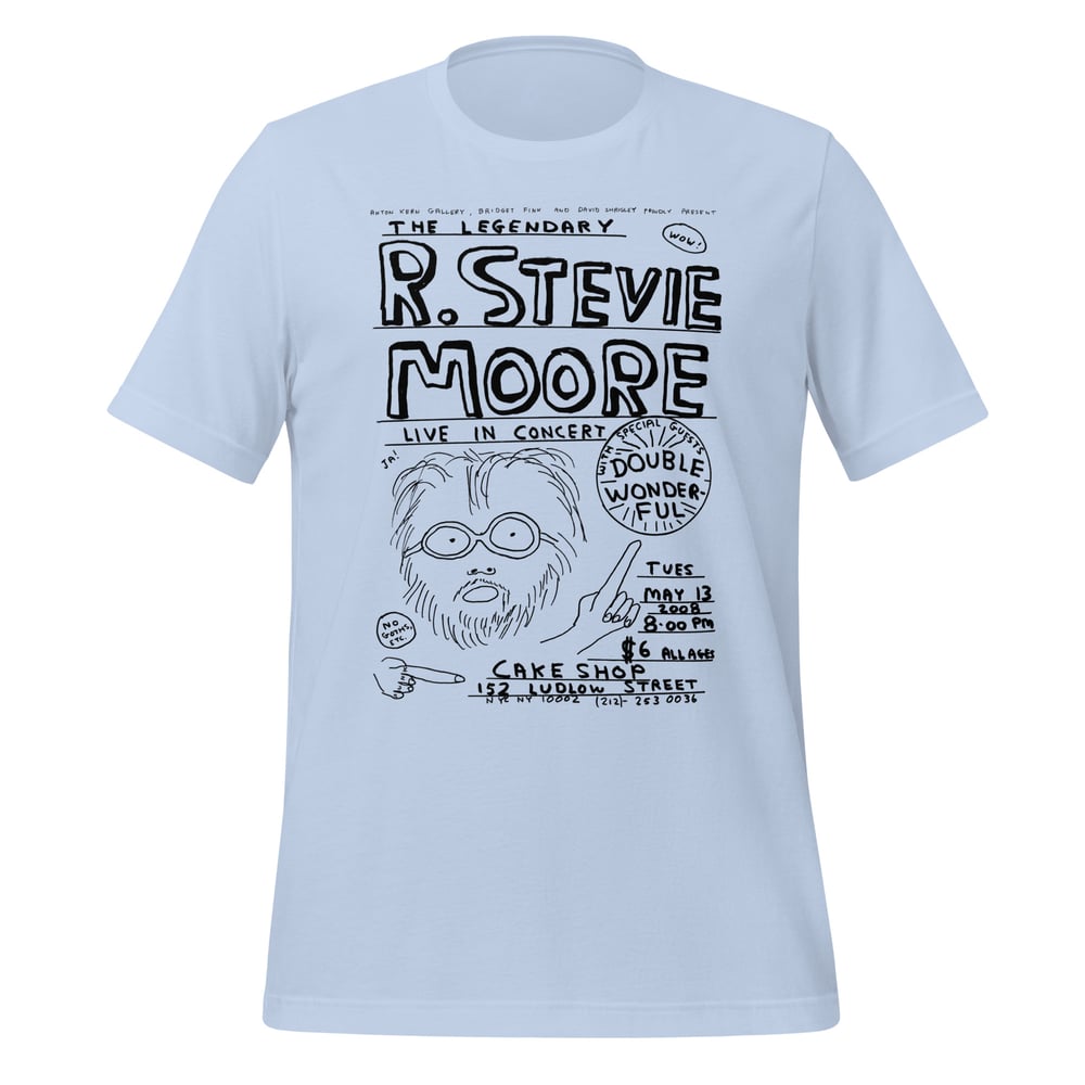 R. Stevie Moore x David Shrigley limited edition CAKE SHOP unisex t-shirt - black print