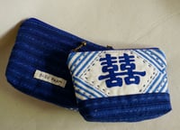 Image 4 of Hand-printed Double Happiness Fabric Mini Wallet Card and Coin Purse
