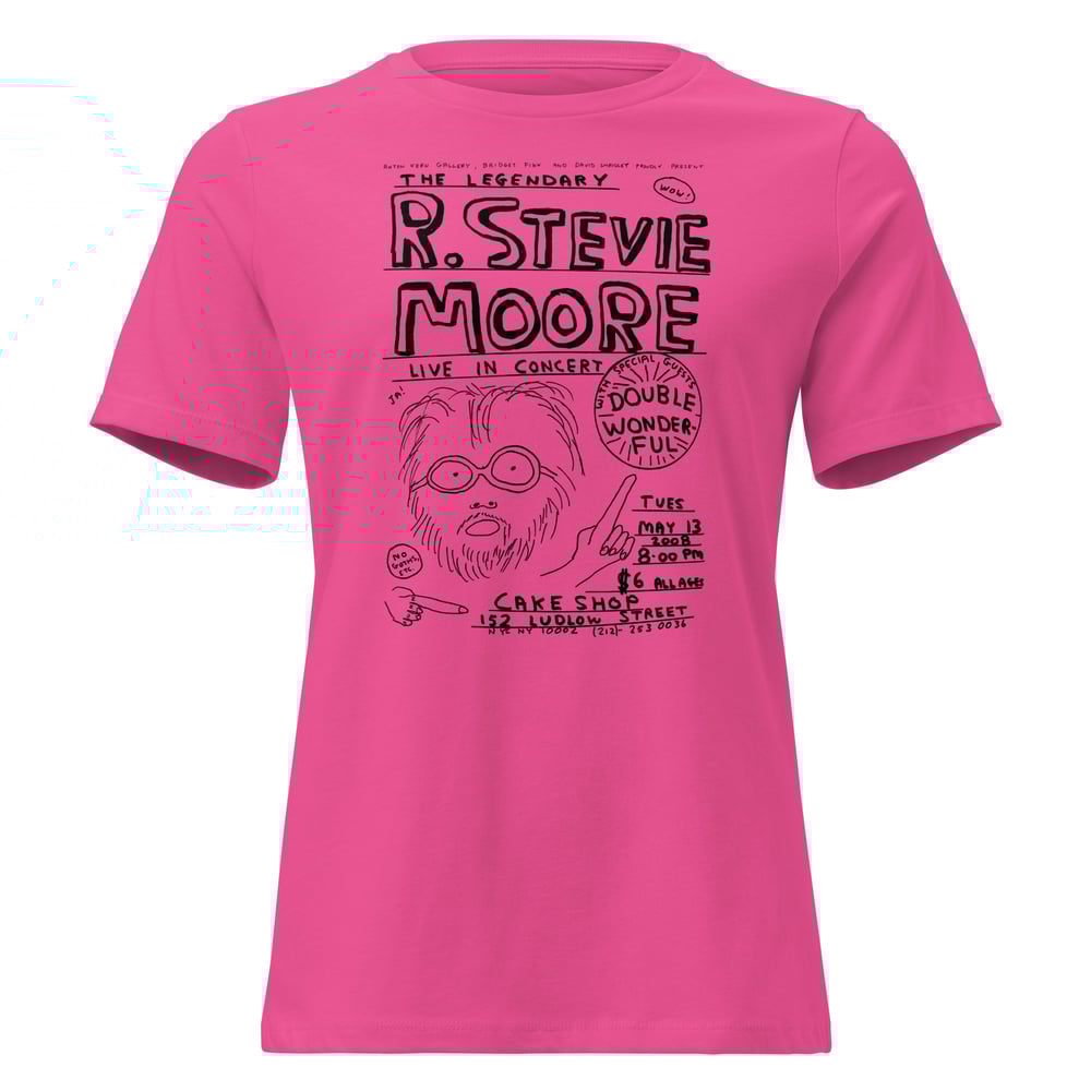 R. Stevie Moore x David Shrigley limited edition CAKE SHOP women's t-shirt - black print