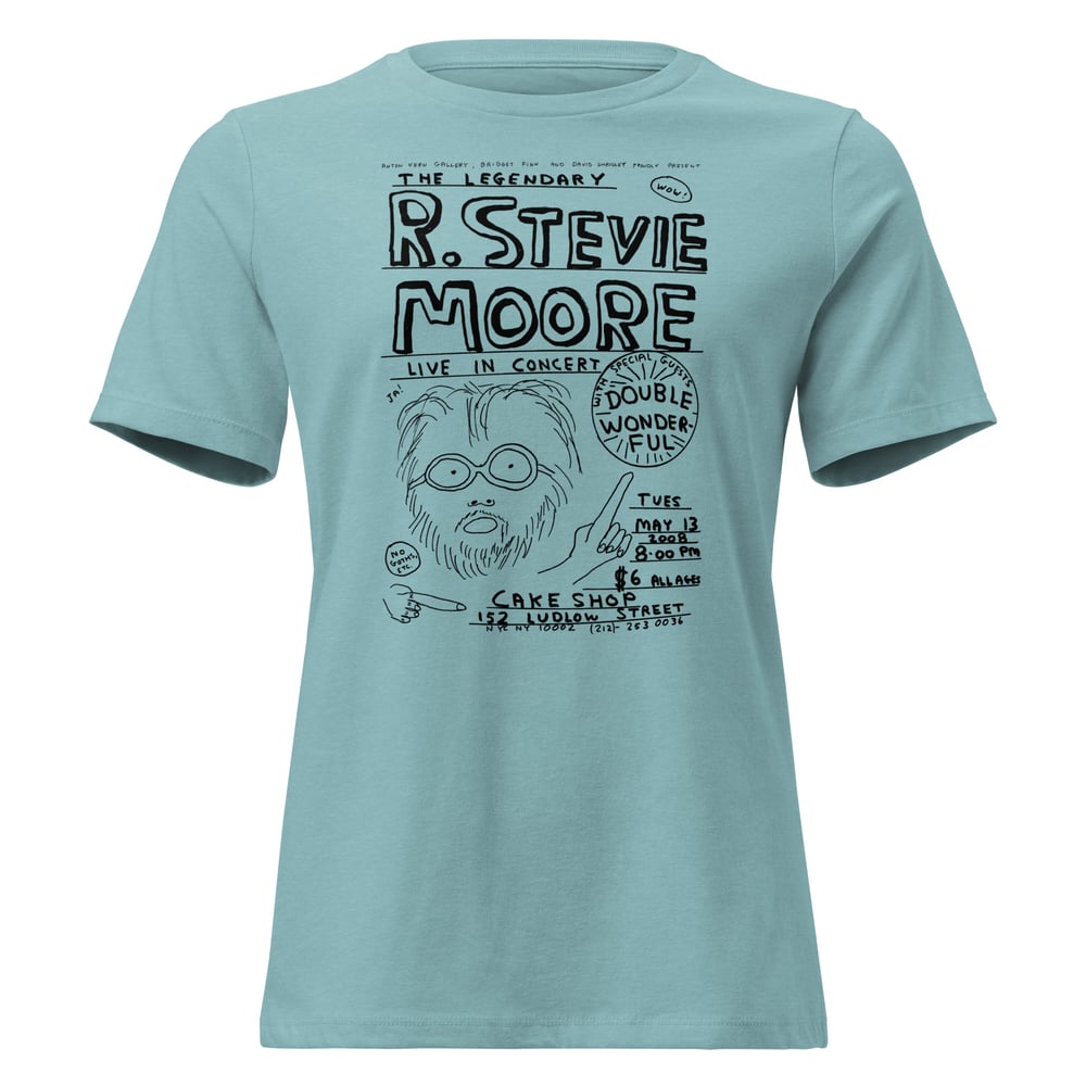 R. Stevie Moore x David Shrigley limited edition CAKE SHOP women's t-shirt - black print