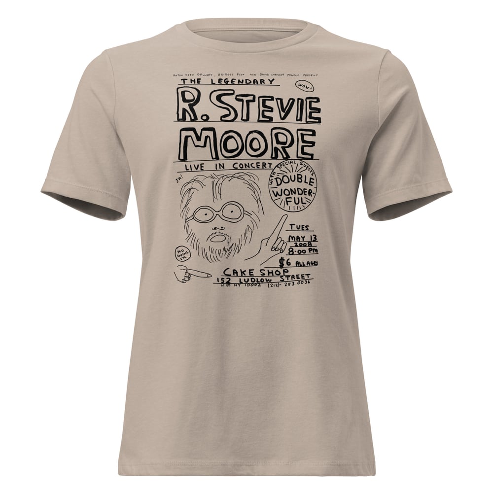 R. Stevie Moore x David Shrigley limited edition CAKE SHOP women's t-shirt - black print