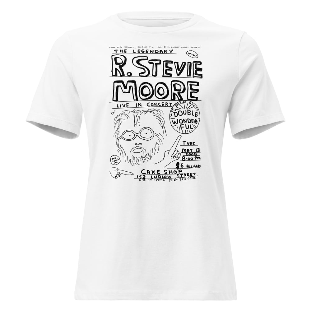 R. Stevie Moore x David Shrigley limited edition CAKE SHOP women's t-shirt - black print