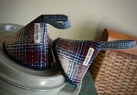 Image 3 of Pair of Bright Fabric Cone-shaped Pot Holders Kitchen Accessories Cast Iron Caps