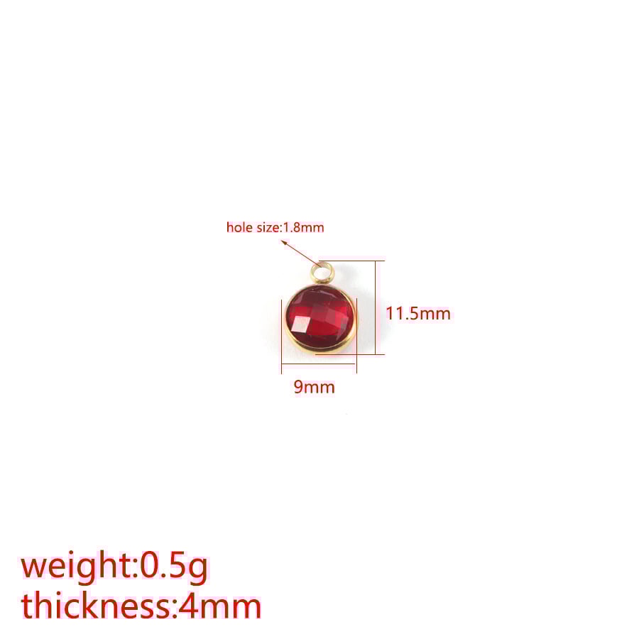 Image of 12pcs Set Round 12 Jewelry Making Birthstone DIY Birthday Stones Stainless Steel Charms