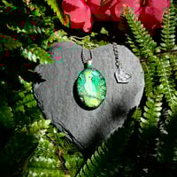 Image 3 of Sulphur Crested Cockatoo Tropical Painted Resin Pendant