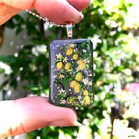 Image 3 of Lemons Abstract Painted Pendant