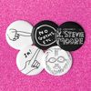 R. Stevie Moore x David Shrigley limited edition button set