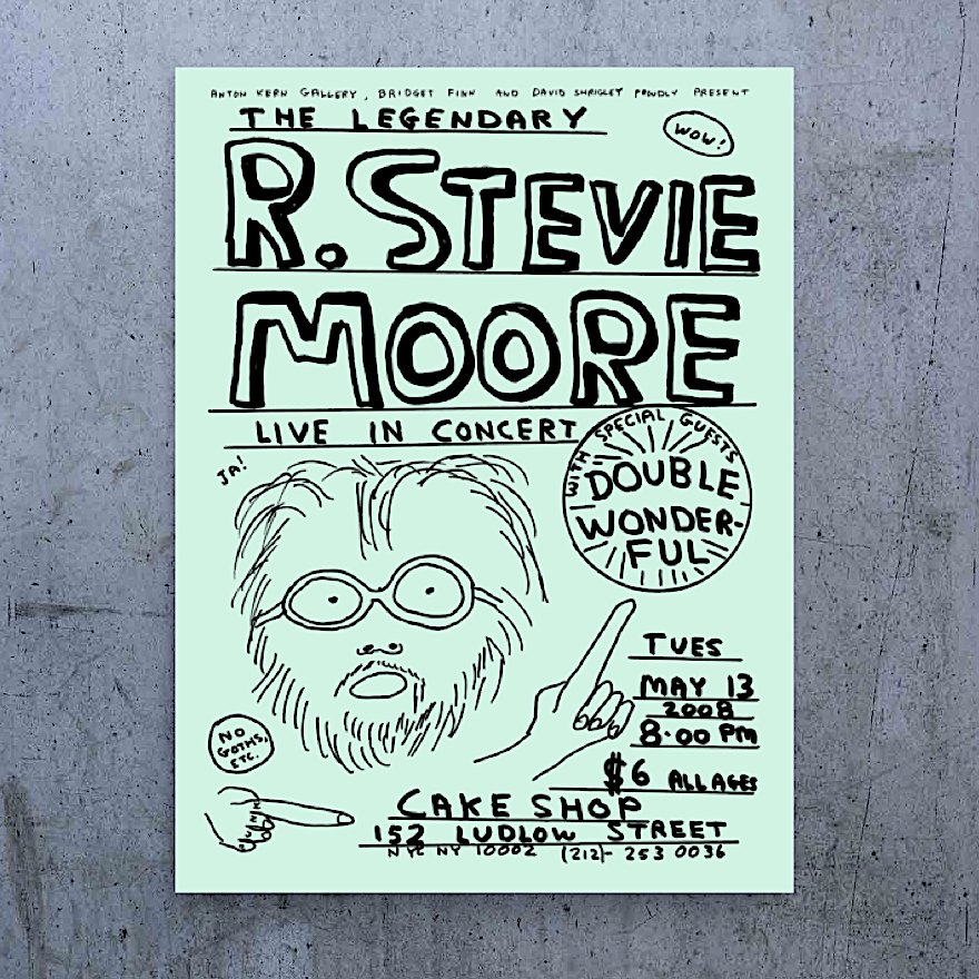 R. Stevie Moore x David Shrigley 12" x 16" CAKE SHOP poster