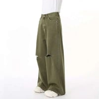 Image 2 of Vintage Green Hole Detail Jeans