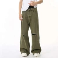Image 1 of Vintage Green Hole Detail Jeans