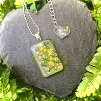 Image 2 of Lemons Abstract Painted Pendant