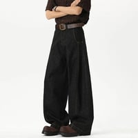 Image 1 of Curved denim Cut Wide Leg Jeans