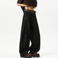 Image 3 of Curved denim Cut Wide Leg Jeans