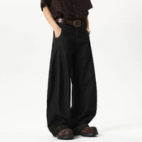 Image 5 of Curved denim Cut Wide Leg Jeans