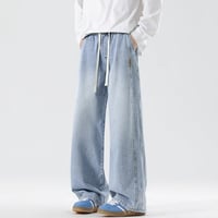 Image 2 of Spliced Drawstring Jeans