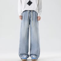 Image 1 of Spliced Drawstring Jeans