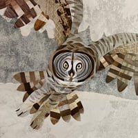 Image 1 of 'Her Majesty' - Great Grey Owl Original Cut Paper Collage