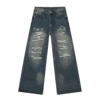 Image 6 of Distressed Wide Leg Jeans