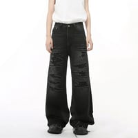 Image 3 of Distressed Wide Leg Jeans