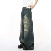 Image 2 of Distressed Wide Leg Jeans