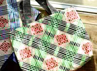 Image 1 of Hand-Printed Fabric Tote Bag | Handwoven Cotton | Vintage Fabric Handles