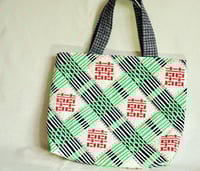 Image 2 of Hand-Printed Fabric Tote Bag | Handwoven Cotton | Vintage Fabric Handles