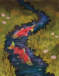 Image 1 of salmon season print
