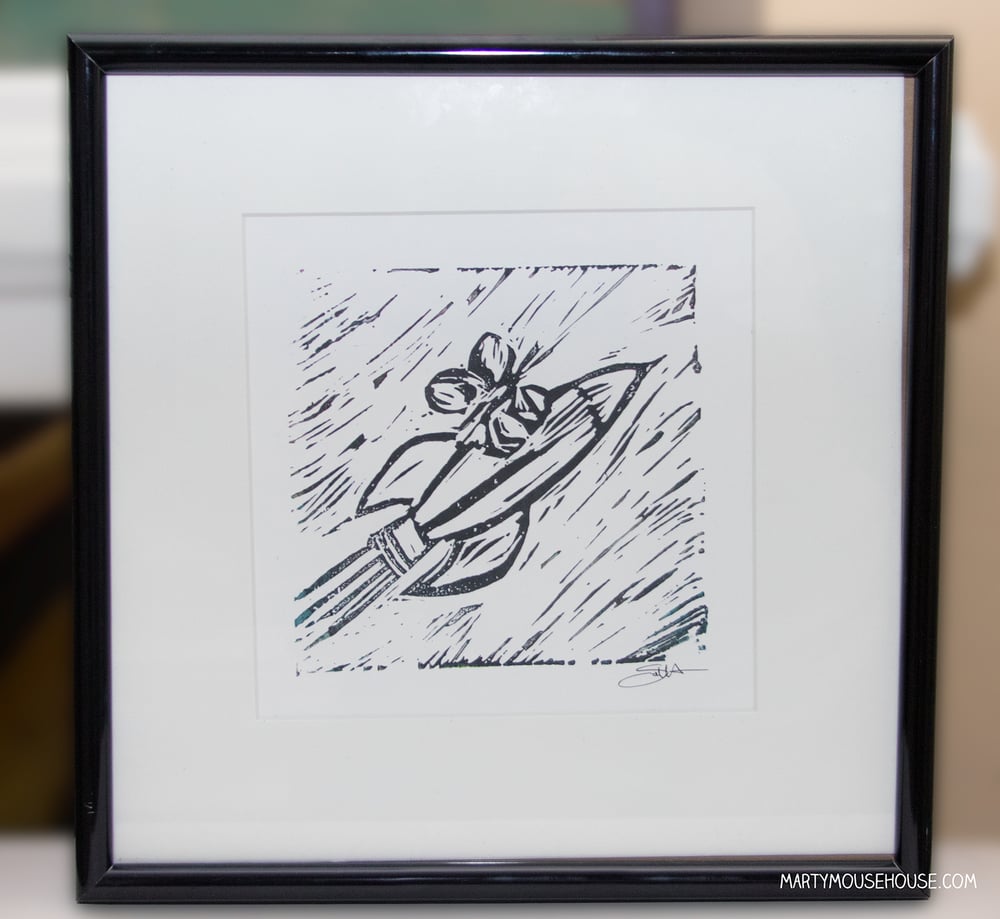 Image of Rocket Rat - Block Print 